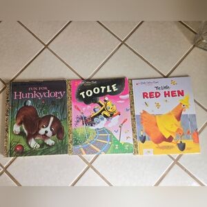 Little Golden Book Set Fun for Hunkydory, Tootle, The Little Red Hen